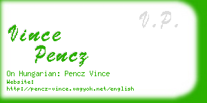 vince pencz business card